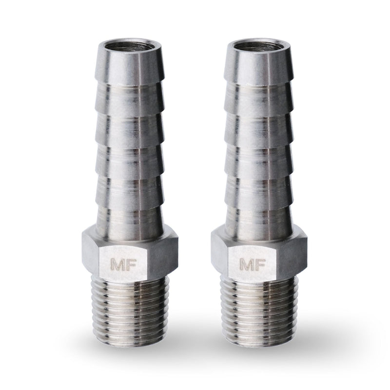 MAACFLOW Stainless Steel 1/8" Male NPT to 5/16" Hose ID Barb Barbed Hose Fitting Adaptor Connector (Pack of 2) 5/16" Barb x 1/8" Male NPT Pack of 2