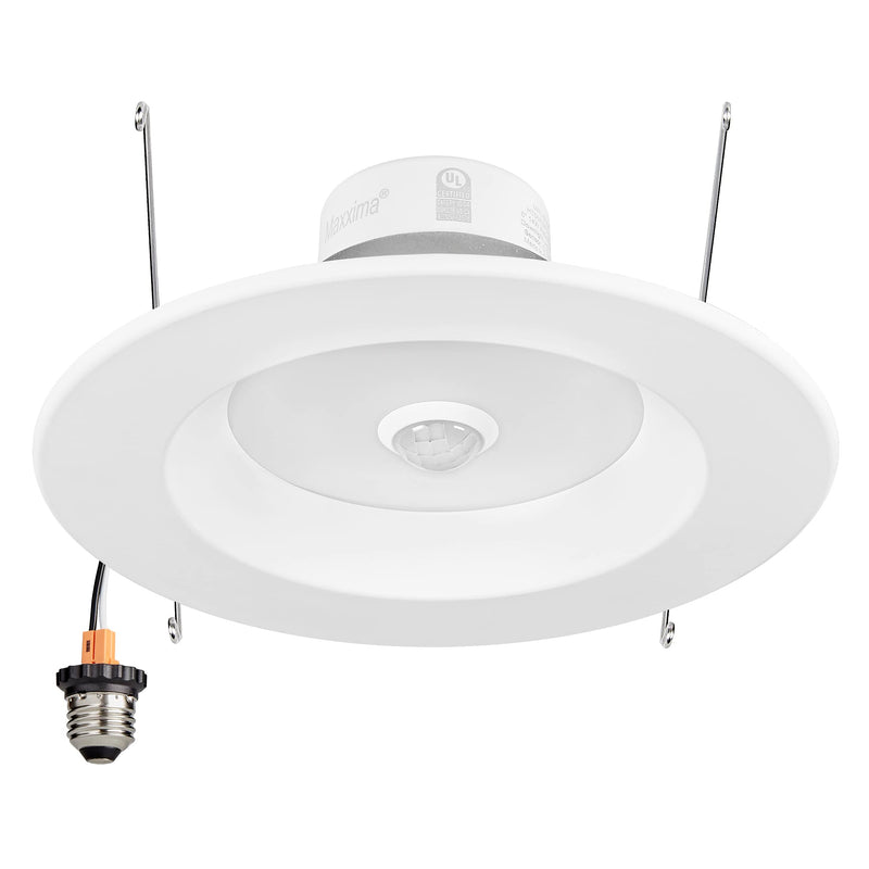 Maxxima 5 in. & 6 in. Retrofit LED PIR Motion Sensor Downlight - 1300 Lumens, 14 Watts, 5 CCT 2700K/3000K/3500K/4000K/5000K, Energy Efficient Indoor Ceiling Lighting Fixture 6 Inch