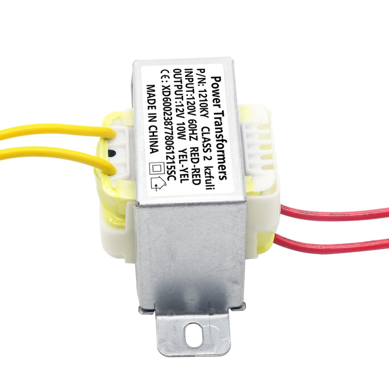 12V/10W AC/AC Power Transformer, Input 120V/60HZ Single-Phase Transformer, Applicable to Motorhome Electric Fireplace, Instrument, Small Power K-001, LED Light Strip, Lndustrial Control, etc. 12V 10VA