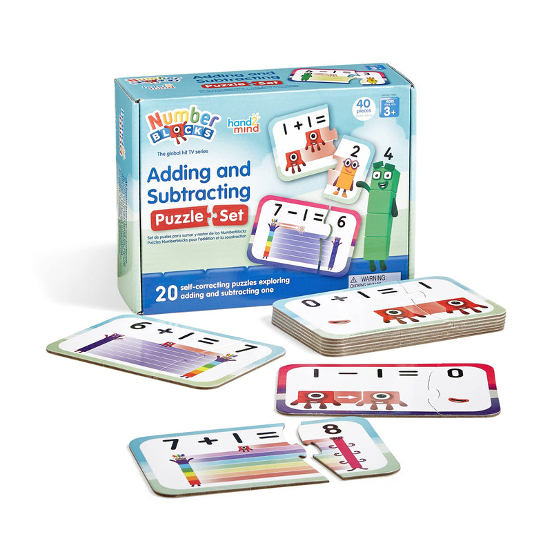 hand2mind Numberblocks Adding and Subtracting Puzzle Set, Addition and Subtraction Games, Number Puzzle, Matching Game, Preschool Math Toys, Toddler Educational Toys, Stocking Stuffers for Kids 3-5