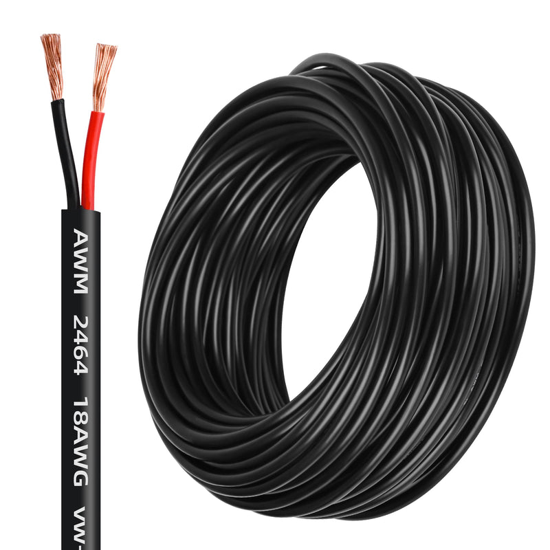 18 Gauge Electrical Wire 2 Conductor,18 AWG Electrical Wire Stranded PVC Cord Oxygen-Free Copper Cable,50FT Pure Copper Electrical Wire Cord for LED Lamp Lighting Strips Automotive… 50FT 18AWG-2C