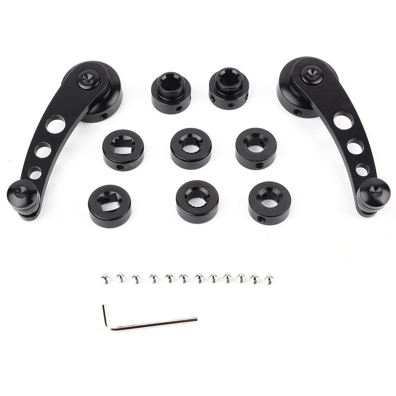 Window Crank Handle,Window Crank Handle Replacement,Alloy Winder Riser for Classic Car (Black) Black