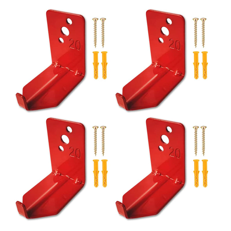 QMARK 4 Pack of Fire Extinguisher Bracket, Wall Mount Hook, Fire Extinguisher Mount up to 20 lbs, Hanger for Universal Extinguishers (Tl)