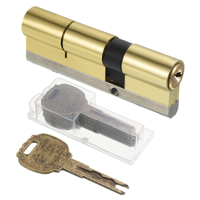 PATIKIL 32.5/57.5 (90mm Overall) European Double Lock Cylinder, Door Cylinder Lock with 2 Renovation Keys / 6 Owner Keys 32.5mm/57.5 mm