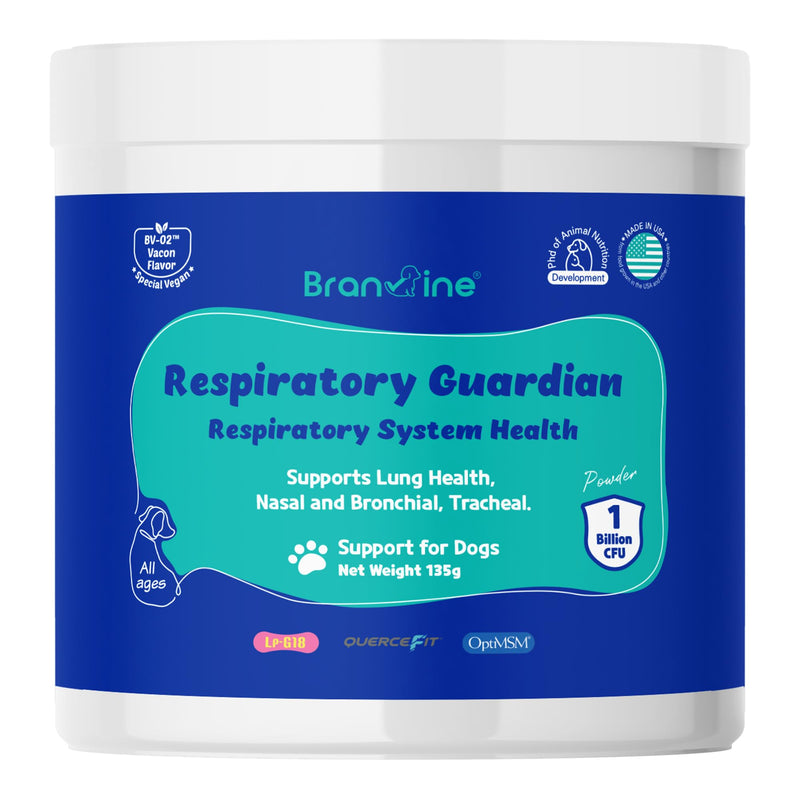 Respiratory Guardian for Dogs - Supports Lung Health, Nasal, Bronchial and Tracheal, Vegan Bacon Flavor (135g) with Quercefit® and Respiratory Probiotics - PawsPlanet Australia