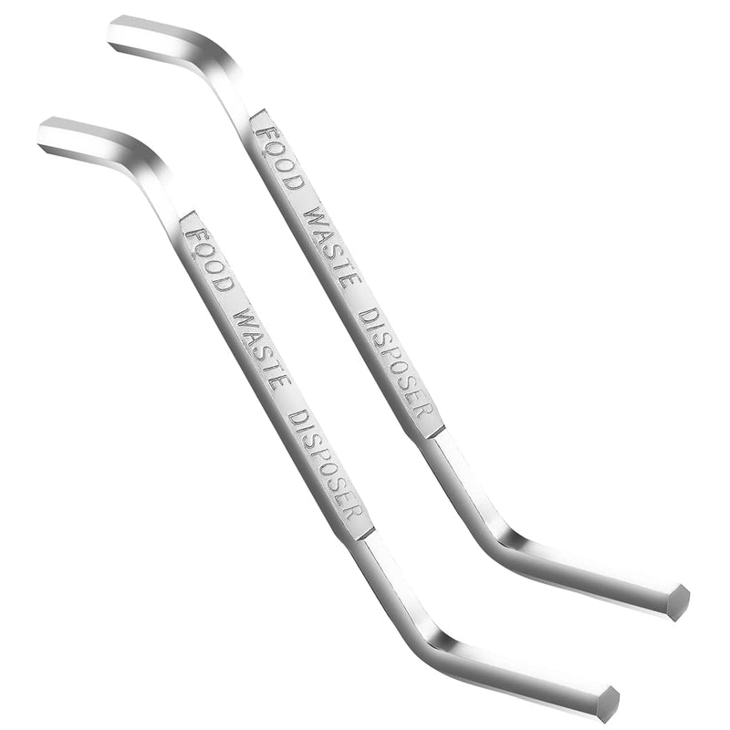 2PCS Silver Garbage Disposal Wrench, Lengthened Design for Quick Clog Clearing, Hexagonal Socket for Easy Insertion and Turn 2