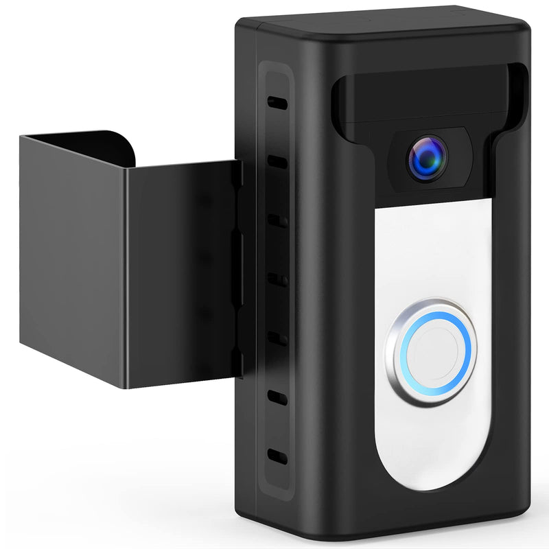 KIMILAR 2024 Upgrade Anti-Theft Video Doorbell Mount, Not Block Doorbell Motion Sensor, Adjustable No-Drill Mounting Bracket Wedge Holder Accessories for Home Rentals Office Room Carbon Black
