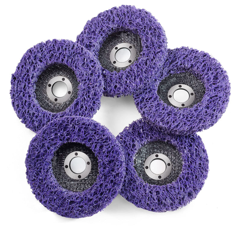 S SATC Strip Discs Abrasive 4'' x 5/8'' Purple Stripping Wheel for Angle Grinder 5PCS Grinders Power Tools for Clean and Remove Paint Rust and Oxidation 5 PCS 4'' x 5/8'' Strip Disc
