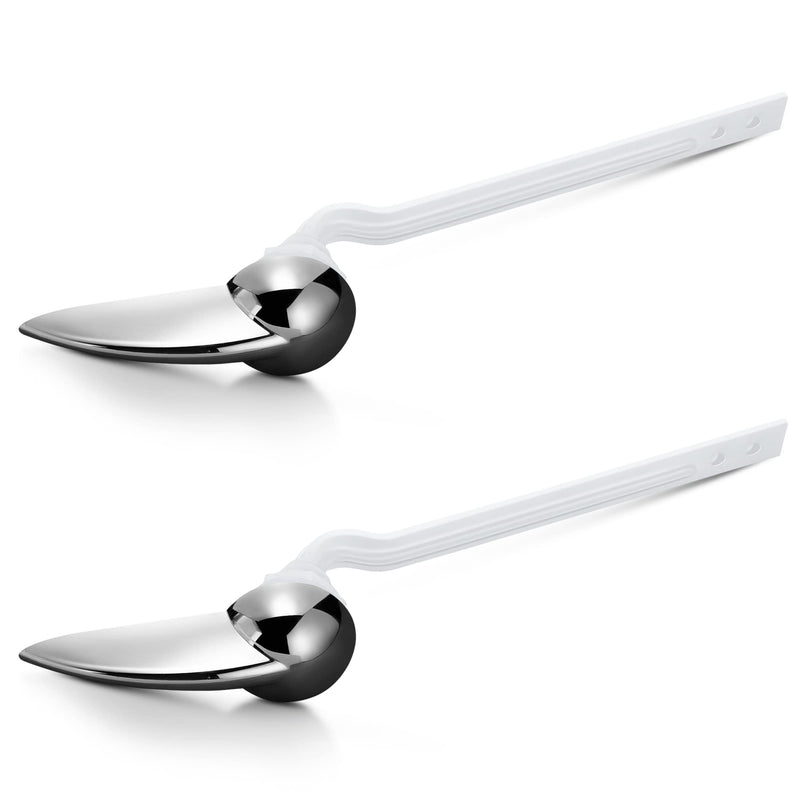 2 Pack Universal Toilet Flush Handle Replacement Kit, Compatible with American Standard Toilet Handle Parts Left Hand Trip Lever 738995-0020A Champion4, White Toilet Bowl Flusher Handles Repair Kit