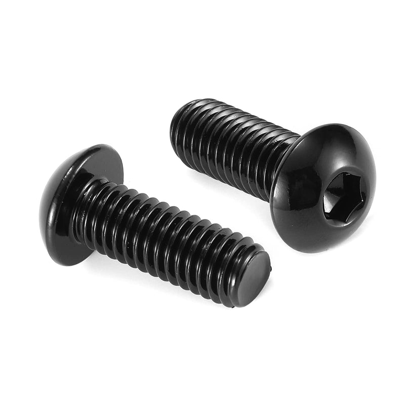 1/4-20 x 1 Button Head Socket Cap Bolts Screws, 20Pcs 304 Stainless Steel 18-8, Allen Hex Drive, Black Oxide by SG TZH(with Hex Spanner) 20 1/4-20 x 1"