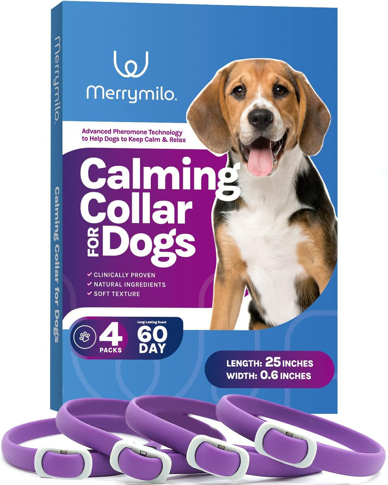4 Pack Calming Collar for Dogs, Dog Anxiety Relief, All New Pheromone Dog Calming Collars, Anti-Loose Dog Collar, Dog Calm Collar, Separation Anxiety Relief for Dogs, Reduce Dog's Anxiety and Stress - PawsPlanet Australia