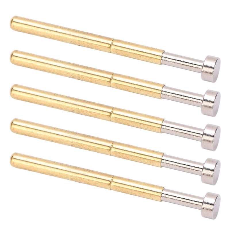 Pogo Pin Flat Head PCB Testing Probes Spring Loaded Brass Material 2.36mm Tube Diameter 34mm Length 100pcs