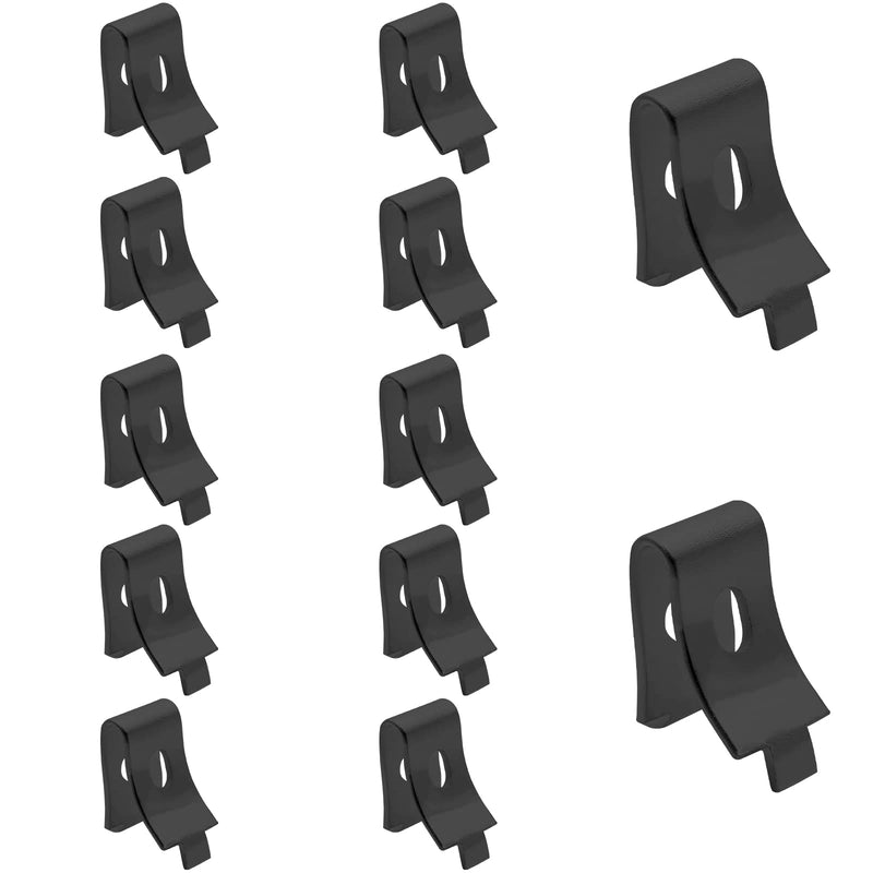 12 Pack Pilaster Shelf Support Clip, Adjustable Metal Shelving Brackets Clips for Kitchen Cabinet Bookcase (Black) 12 Pack Black