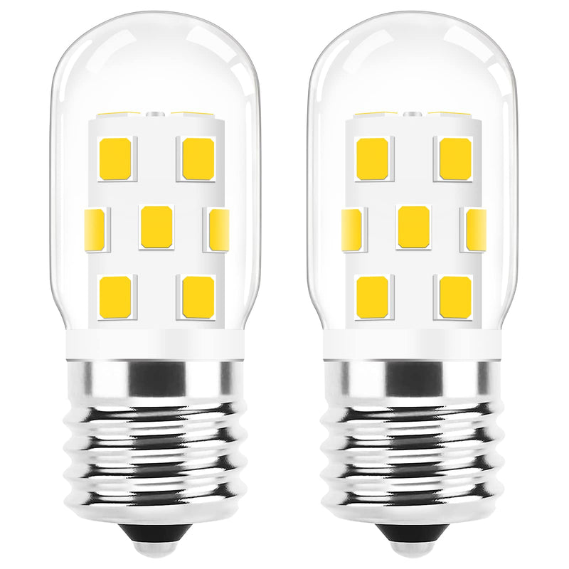 E17 LED Bulb Dimmable, 30W-40W Incandescent Equivalent, Warm White 3000K, Fit for LG Whirlpool Frigidaire Kenmore GE Over The Range Microwave, 125V 3W 360LM, Repalces 6912W1Z004B, 8206232A, 2Pcs
