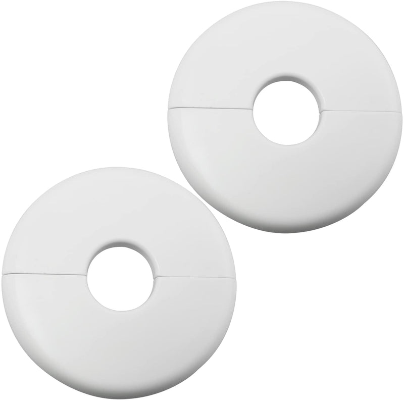 2pcs Pipe Hole Air Conditioning Hole Decorative Cover 22x80mm Snap On White Round Cover Round Escutcheon Plate