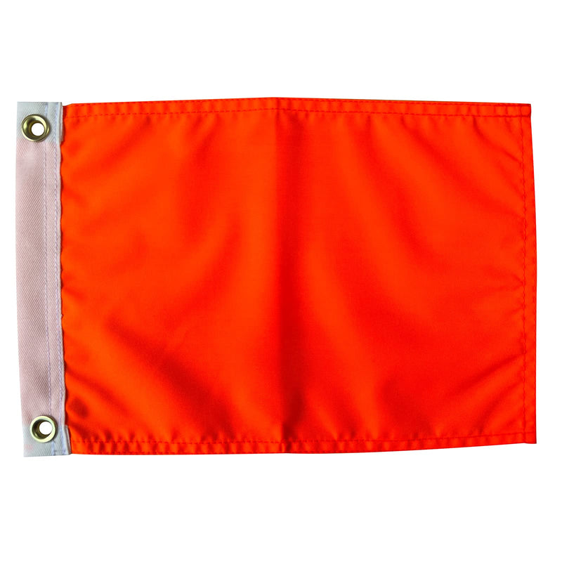 AZCOVER Orange Flag, 9x12 Safety Flags Heavy Duty Polyester ATV Flags with 2 Brass Grommets, High Visibility Orange Banner for Boat, Bicycle, Yacht, Whips, Car, Dune 9x12 Inch Orange Flag