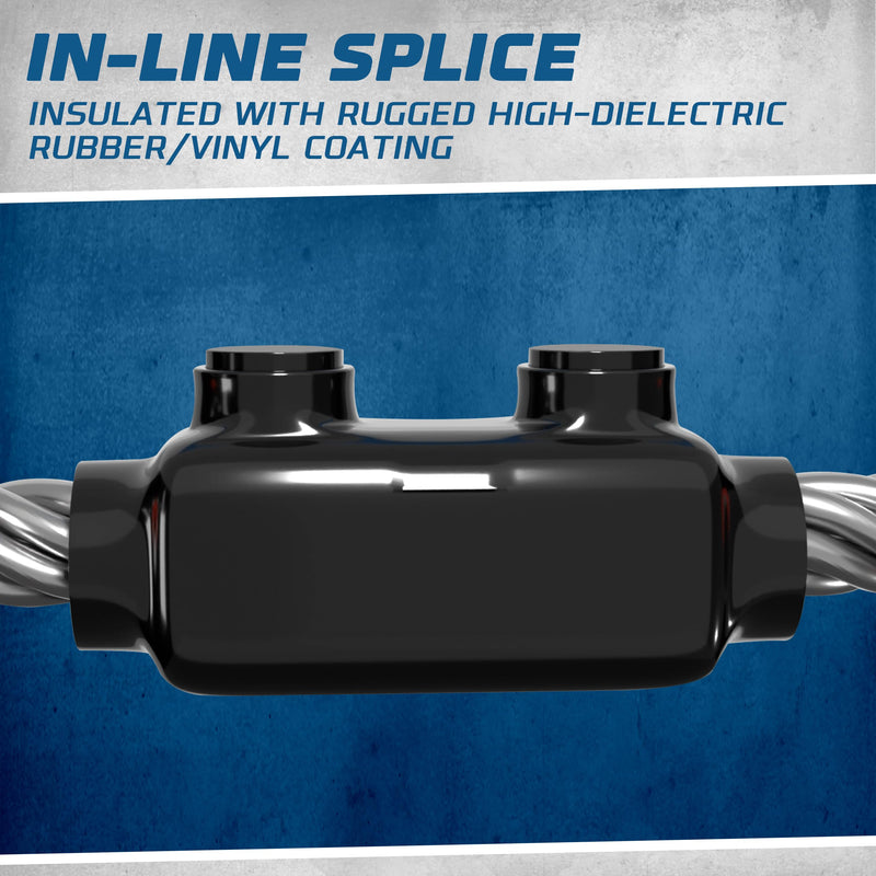 OHLECTRIC - Black Insulated Inline Splice Connector, Wire Range 2-14, Slotted Allen Hex 5/32 - Electric Connector and Wire Connector for Insulated Mechanical for Professionals - Pack of 4 - OL-38486