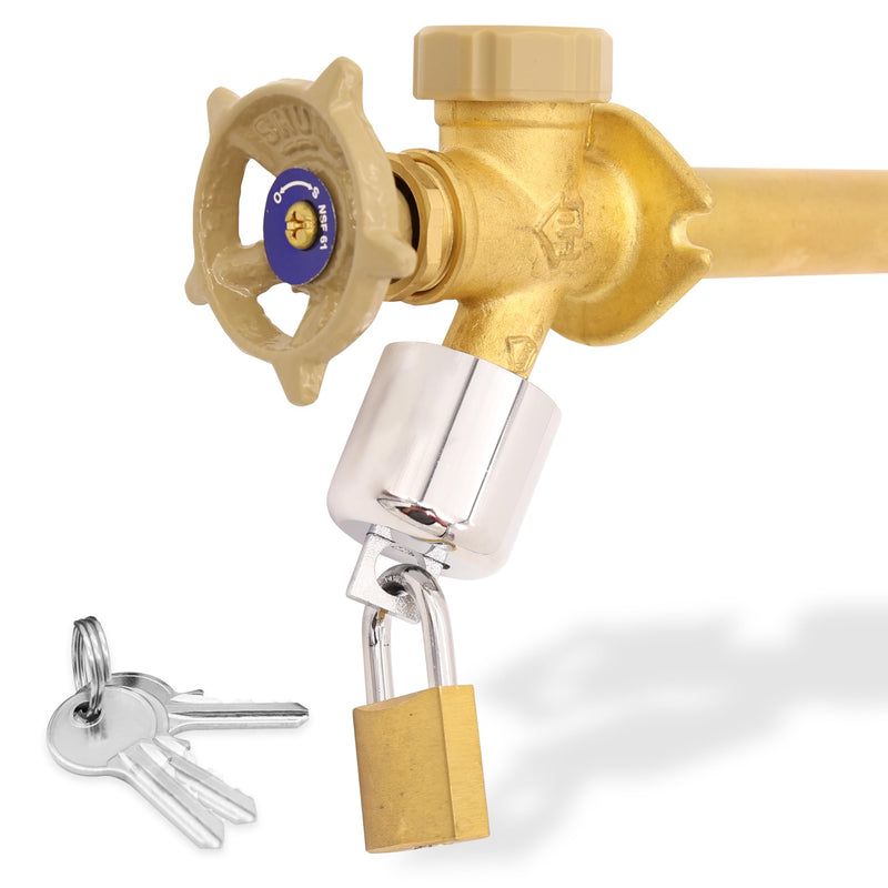TRADESAFE Water Spigot Lock - Premium Hose Bib Lock, Faucet Locks Outdoor with Keyed Padlock, Outdoor Faucet Lock, Durable Outside Faucet Child Lock, Prevent Water Theft, Unauthorized Water Use