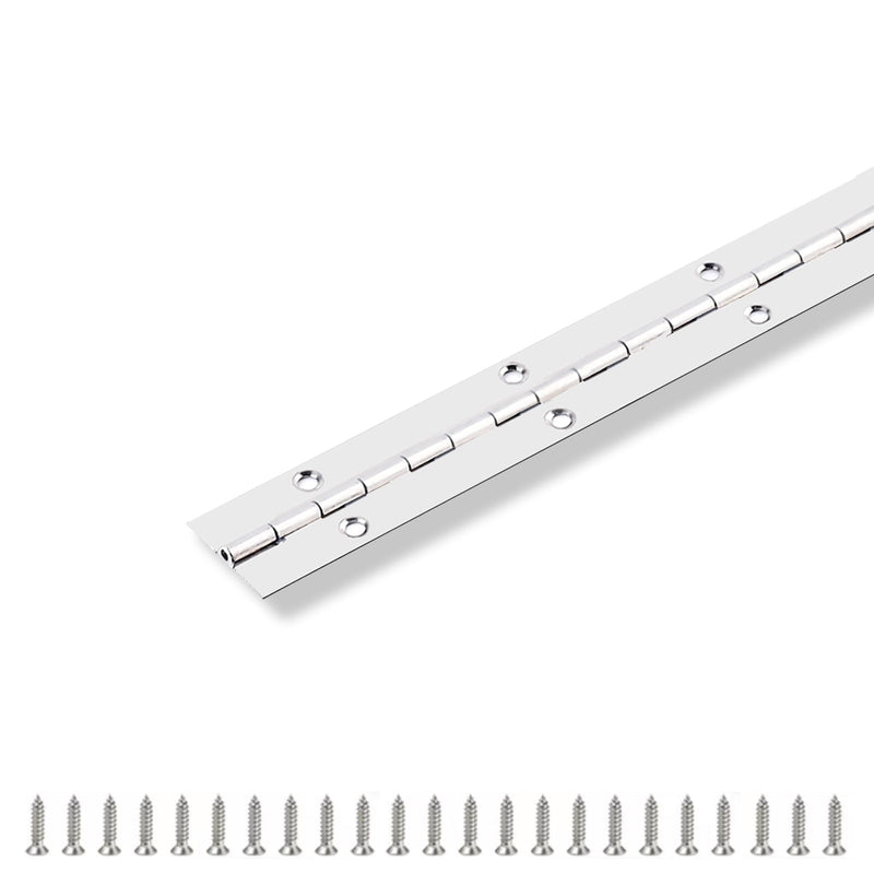 Piano Hinge 36" x 1" Stainless Steel Continuous & Piano Hinge Heavy Duty Piano Hinges, 0.04" Leaf Thickness, 0.5" Knuckle Length, Screw Included 36IN