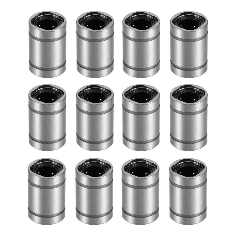 Linear Ball Bearings, LM5UU 5mm Linear Motion Bushing Double Side Rubber Sealed Rod Liner Shaft Parts for CNC Machine 3D Printer 12 Pack