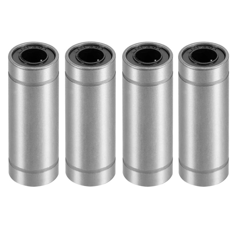 Linear Ball Bearings, LM6LUU 6mm Bore Longer Linear Motion Bushing Double Side Rubber Sealed Rod Liner Shaft Parts for CNC Machine 3D Printer 4 Pack
