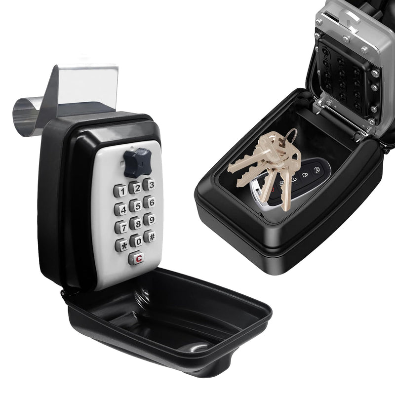 Upgrade SL-591 Car Key Lock Box, Car Window Lock Box for Turo, Car Window Punch Button LockBox, Vehicle Window Key Box, Vehicle Window Lock Box fit for Ride Share, Turo, GetAround,10 Year Warranty Gray