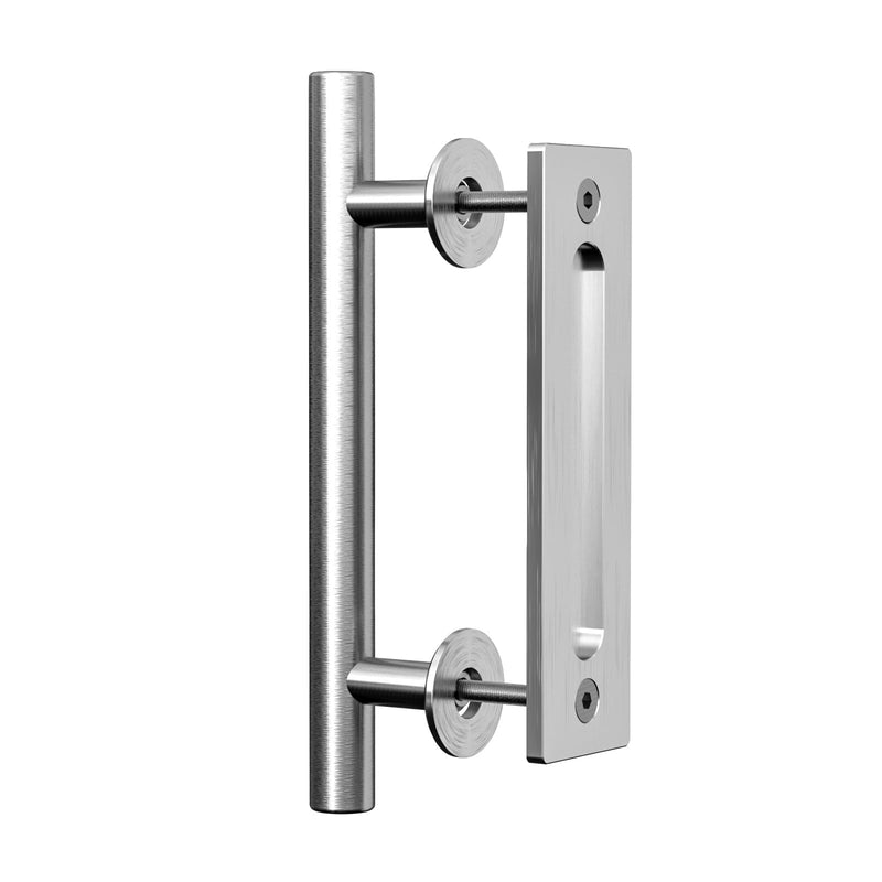 CCJH 9.5" Stainless Steel Sliding Barn Door Handles Pull Flush Hardware Set,Double Side for Gates Garages Sheds Furniture Stainless Steel-24cm/9.5''