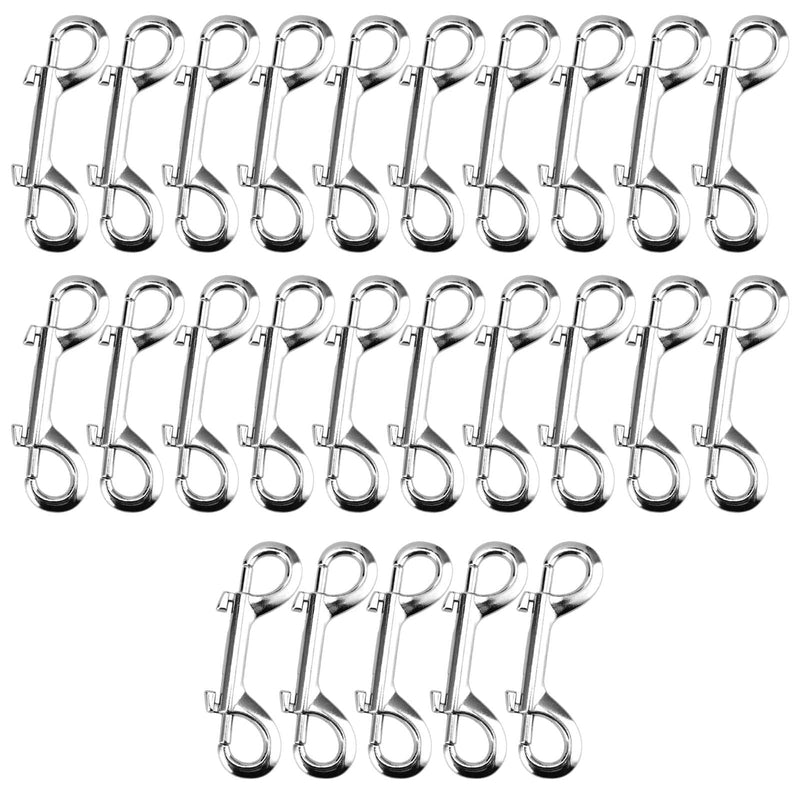 25 Pieces 4 Inch Double Ended Bolt Snap Hook, Zinc Alloy Long Trigger Clips, Two Sided Metal Spring Chain Snaps Hook for Linking Key Chain Dog Leash Collar Leather Belt Rope, Silver