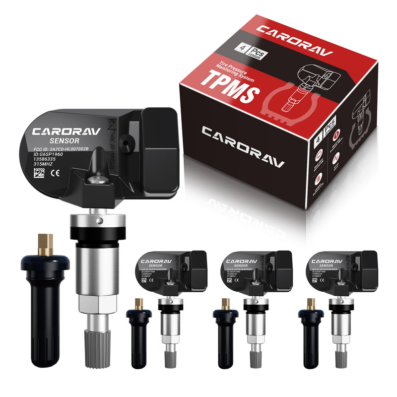 TPMS Sensor GM, 4-Pack Tire Pressure Monitoring System Sensor Replacement for GM Chevy GMC Cadillac Buick, 315MHz OE Replaces for 13586335 13581558 13598771 13598772 4 PCS