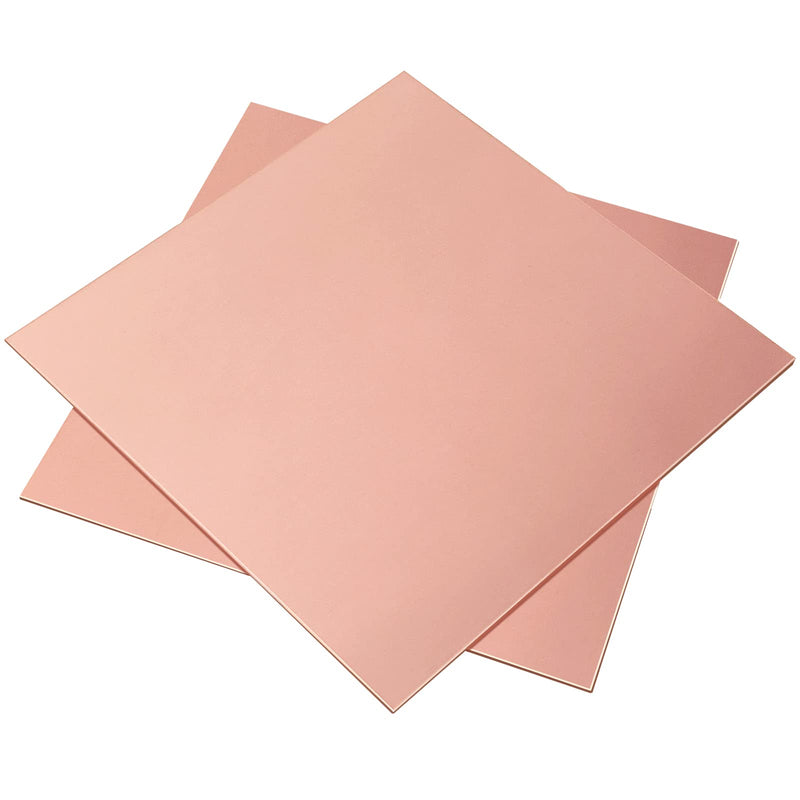 2 Pieces 99.9% Pure Copper Sheet, 4" x 4",18 Gauge(1mm) Thickness, Film Attached Copper Plate, Great for Jewelry, Crafts, modelers 2 2 Pieces 4" x 4",18 Gauge