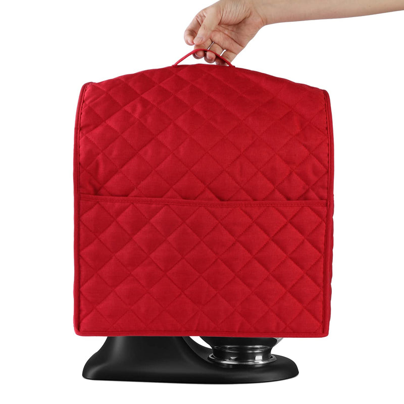 Stand Mixer Cover compatible with Kitchenaid Mixer, Fits All Tilt Head & Bowl Lift Models with 3 Organizer Bag for Accessories. (Red, For Bowl Lift 5-8 Quart) Red