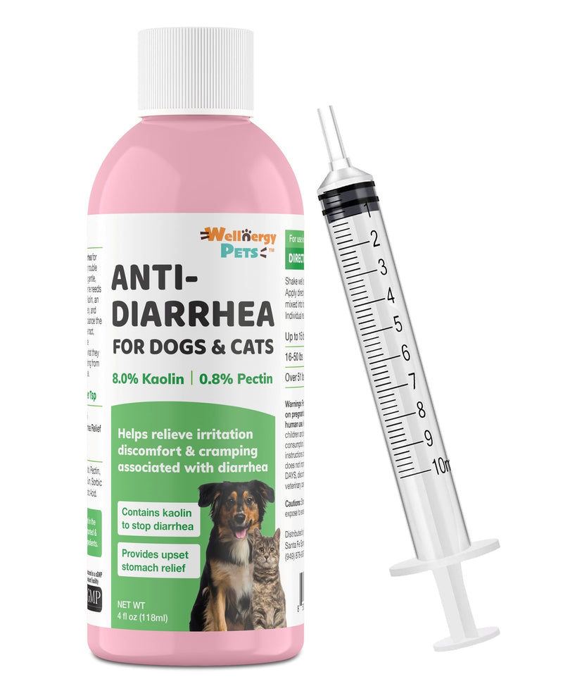 Anti-Diarrhea for Dogs & Cats (4 oz Liquid)(Syringe Included) - PawsPlanet Australia