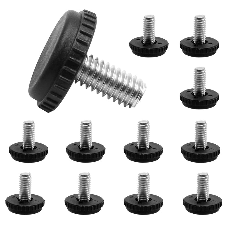 Litoexpe 5/16”-18 Stainless Steel Screw Furniture Leveling Feet, Adjustable Patio Furniture Levelers for Table and Chair Legs, 12-Pack