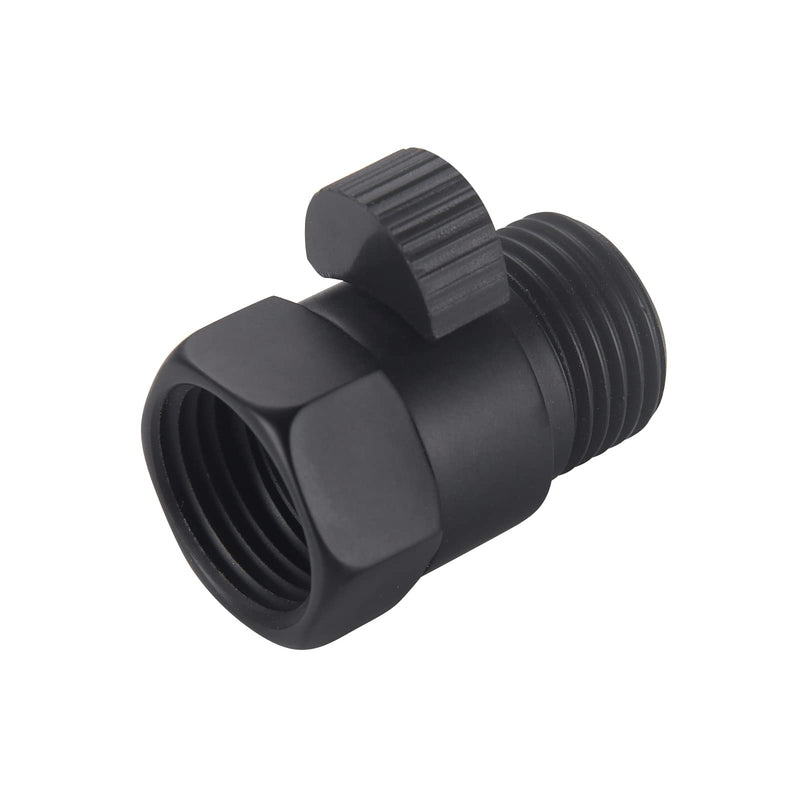 Matte Black Water Flow Control Valve, 1/2" Shower Head with Shut Off Valve, Brass Shut Off Valve for Handheld Shower, Water Pressure Regulator Replacement for Shower System Matte Black