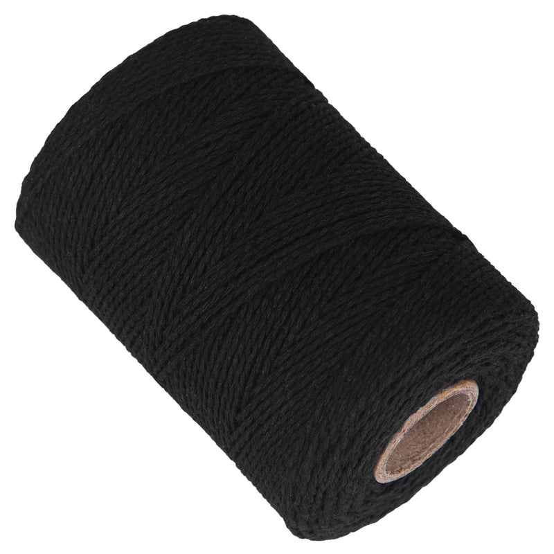 Natural Cotton Black Twine String - Ohtomber 656 Feet 2MM Butchers Twine, Gardening, DIY String for Crafts, Gift Wrapping