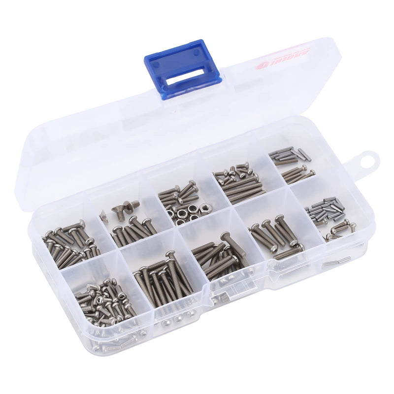 INJORA Screws Pins Nuts M1.6 M2 M2.5 Grade 12.9 Stainless Steel Hex Screws Hardware Kit for TRX4M 1/18 RC Crawler Car