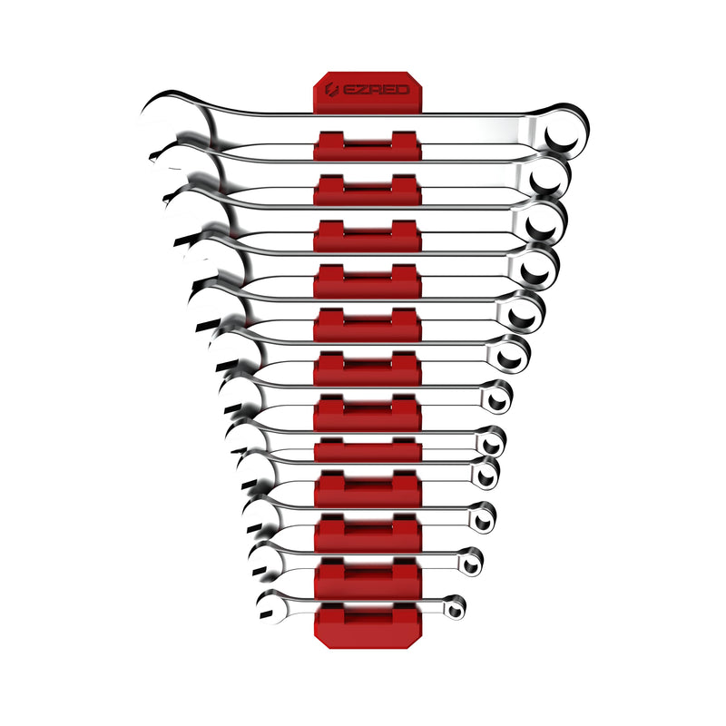 EZ RED Magnetic Flexible 12 Slot Wrench Rack Holder Non-Marring Slim Design Storage Organization