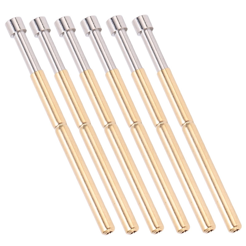 100pcs Spring Loaded Test Pins, Concave Head PCB Testing Probes Brass Pogo Pins 2.02mm/0.1in Tube Diameter for Circuit Board/Burn-in Fixture (33.35mm Length)