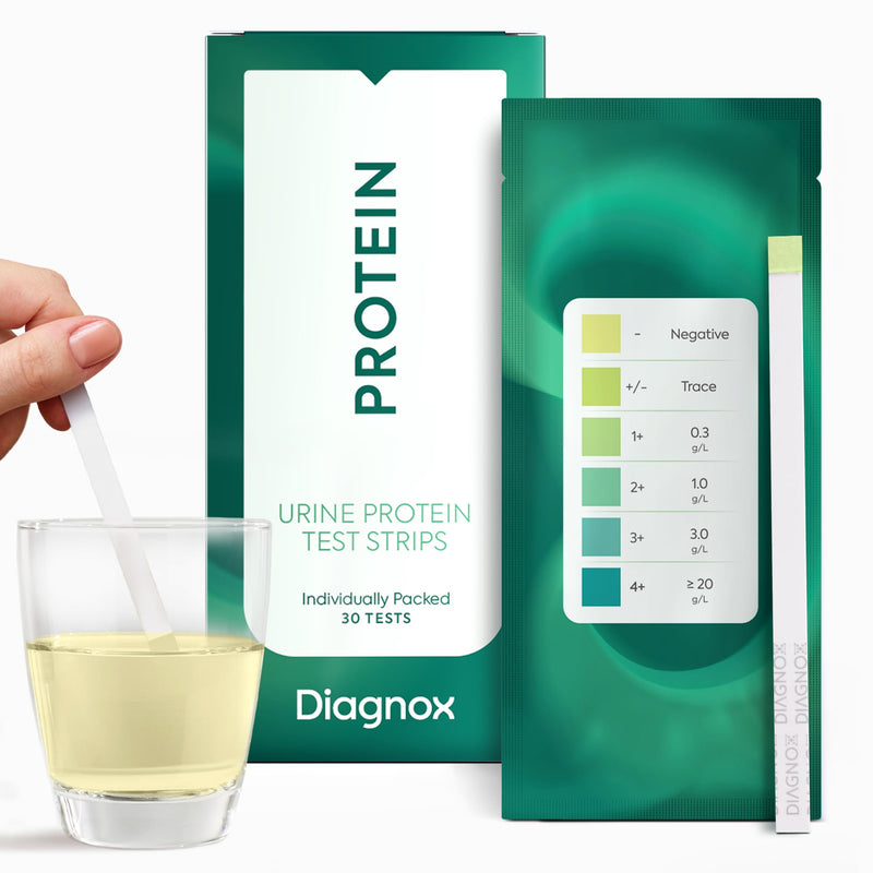 Protein Urine Test Strips Kit - Individually Packed at Home Urine Protein Test Strips - Urinalysis Strips for Protein in Urine (30 Pack) 1 Count (Pack of 30)