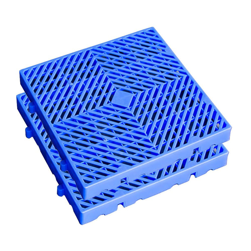 Plastic Pallet, 15.7x15.7x2in Waterproof Storage Grid Pad, Lightweight Nestable Floor Pallets, 2pcs HDPE Breathable Grids Article Racks for Garage Supermarket Basement 2pcs-15.7x15.7x2in