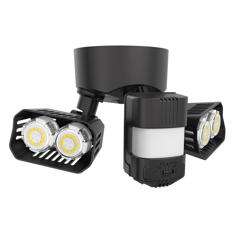 SANSI 28W 3500LM Motion Sensor Outdoor Lights, Outdoor Motion Sensor Light Security Lights Detector with 4 Mode 350W Equiv 5000K, IP65 Waterproof for Soffit, Garage, Yard (Black) Hardwired 28W-Bright Series Black