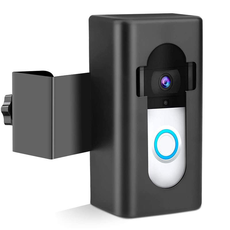 Anti-Theft Video Doorbell Mount Compatible with Ring/Blink Wireless Video Doorbell 1/2/3 Plus/3/4/(2020 Release), Adjustable No-Drill Mounting Bracket Wedge Adapter Holder Accessories(Black) Black