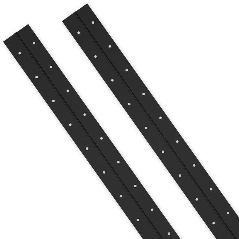 20Inch Black Continuous & Piano Hinges, 2PCS Heavy Duty Stainless Steel Piano Hinge with Hole, 0.05" Thickness/1.2" Open Width Folding Cabinet Door Butt Hinge 20 Inch