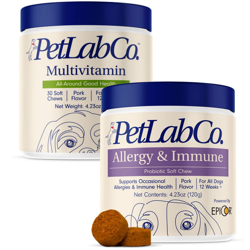 PetLab Co – Allergy & Multivitamin Bundle: Once Daily Tailored Seasonal Allergy Support for Dogs 30 Count & Dog Vitamins and Supplements to Support Overall Health & Immune System 30 Count - PawsPlanet Australia