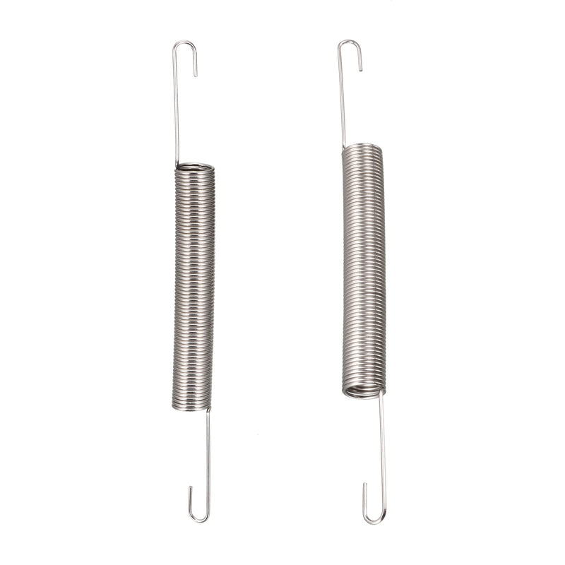 0.9x10x60mm(WxODxL) Extension Spring - 2Pack - Good for Home Repair Machinery - Metal Extended Compressed Spring - Silver