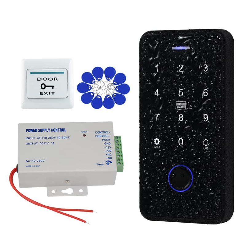 Bluetooth Tuya Door Access Control System Kit IP68 Waterproof RFID Keypad NFC Fingerprint Password Lock + Power Supply +10pcs Keyfobs (Without Lock) Without Lock