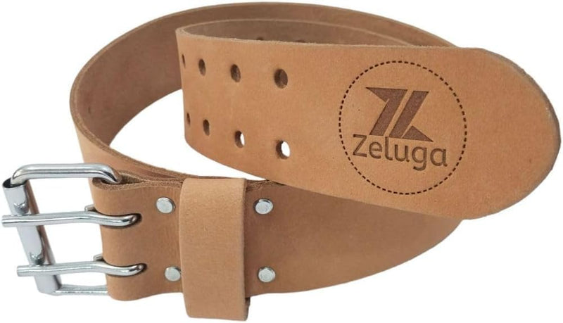 2in. Heavy Duty Preminum Quality Top grain Leather Work Belt Natural