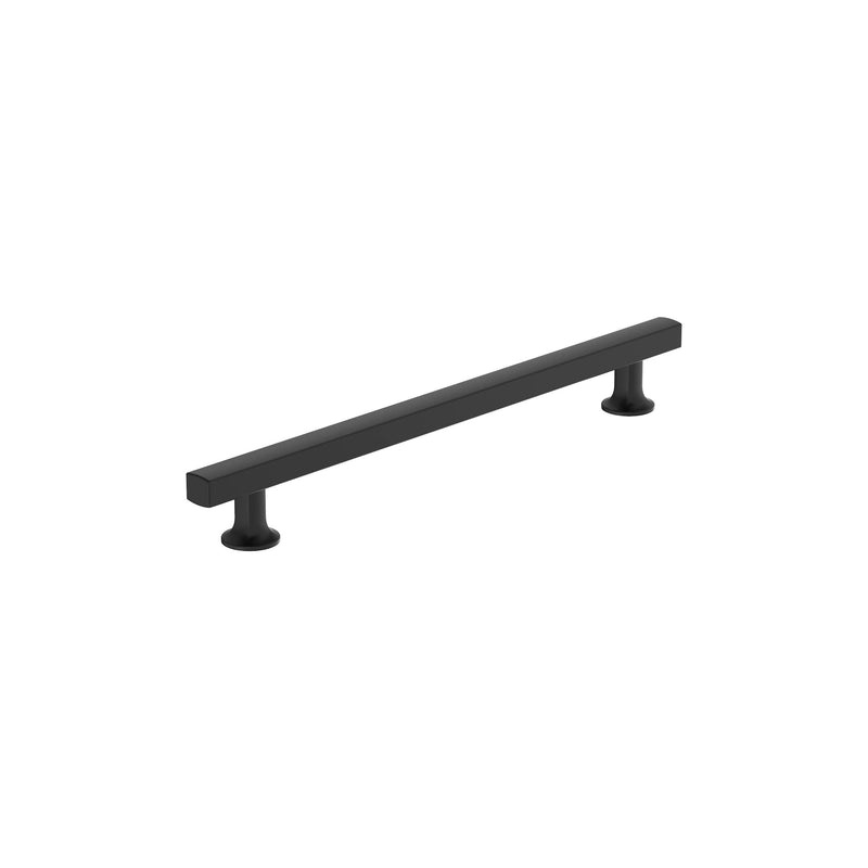 Amerock 8-13/16" Everett Matte Black Drawer Pull | 8-13/16 inch (224mm) Center-to-Center Mounting Distance and 11 inches Overall Length, Durable Zinc Cabinet Hardware 8-13/16 Inch (224 mm) Center-to-Center