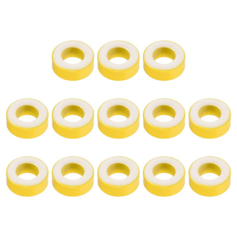 YOKIVE 13 Pcs Toroid Core, Ferrite Chokes Ring Iron Powder Inductor Ferrite Rings, Good for Power Transformers (Yellow White, 33.7mm x 19.3mm x 11.3mm)