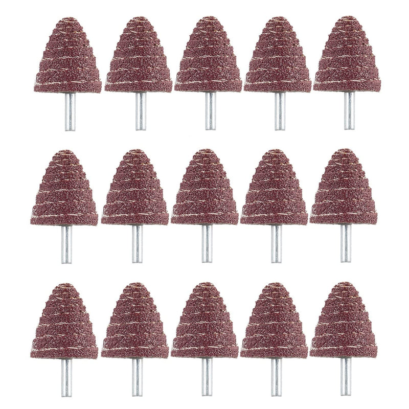 NACX 6mm x 25mm Cone Shape Abrasive Sandpaper Cone Shape Abrasive Sander, 80 Grit 1/4" Shank, 15Pcs - NewNest Australia